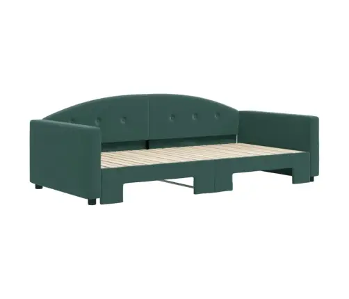 Izvelkams Dīvāns, Tumši Zaļš, 100X200 Cm, Samts Vidaxl