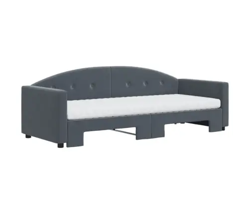 Izvelkama Dīvāngulta Ar Matraci, Tumši Pelēks, 80X200 Cm, Samts Vidaxl