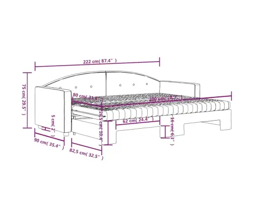 Izvelkama Dīvāngulta Ar Matraci, Tumši Pelēks, 80X200 Cm, Samts Vidaxl