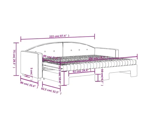 Diivanvoodi Väljatõmmatava Osaga, Roosa, 80X200 cm Samet