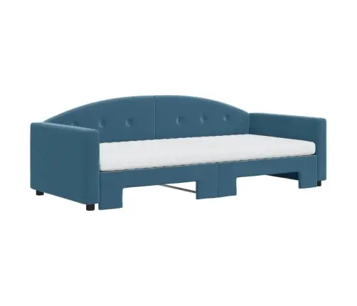 Diivanvoodi Väljatõmmatava Osaga, Sinine, 90X200 cm Samet
