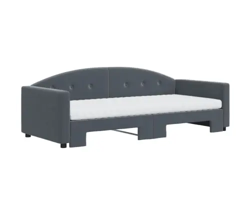 Dīvāngulta Ar Matraci, Tumši Pelēks, 90X200 Cm, Samts Vidaxl