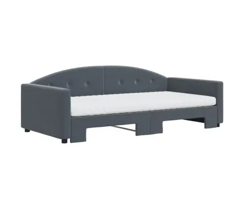 Dīvāngulta Ar Matraci, Tumši Pelēks, 100X200 Cm, Samts Vidaxl