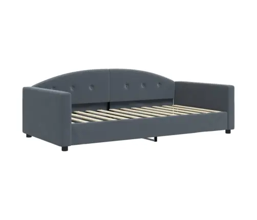 Dīvāngulta Ar Matraci, Tumši Pelēks, 100X200 Cm, Samts Vidaxl