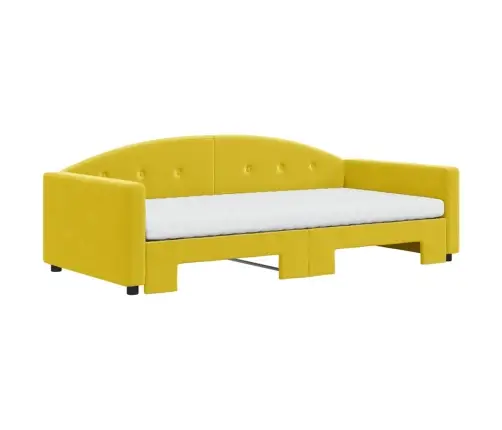 Diivanvoodi Väljatõmmatava Osaga, Kollane, 100X200 cm Samet