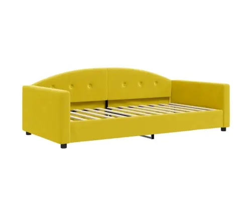 Diivanvoodi Väljatõmmatava Osaga, Kollane, 100X200 cm Samet