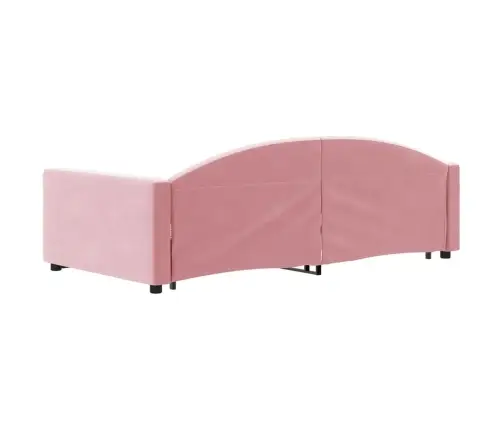 Ištraukiama Lova Su Stalčiais, Rožinė, 100X200cm Aksomas