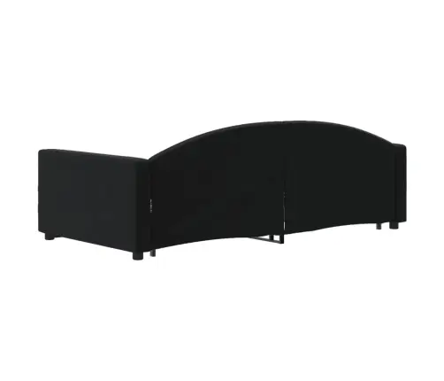 Diivanvoodi Väljatõmmatava Osa Ja Sahtlitega, Must, Samet