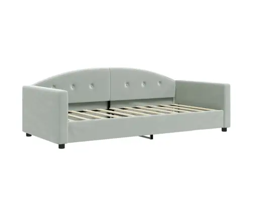 Izvelkams Dīvāns Ar Atvilktnēm, Gaiši Pelēks, 90X190 Cm, Samts Vidaxl