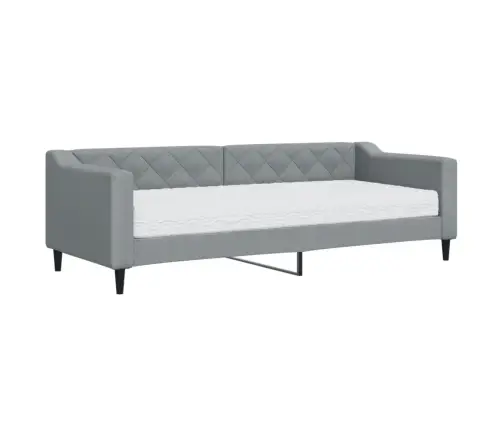 Lova Su Čiužiniu, Šviesiai Pilkos Spalvos, 80X200cm Audinys