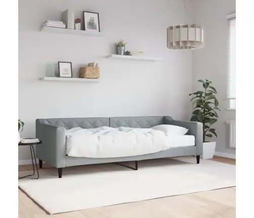 Lova Su Čiužiniu, Šviesiai Pilkos Spalvos, 80X200cm Audinys