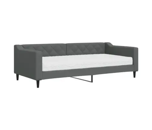 Dīvāngulta Ar Matraci, Tumši Pelēks Audums, 90X200 Cm Vidaxl Dīvāngulta Ar Matraci, Tumši Pelēks Audums, 90X200 Cm Vidaxl