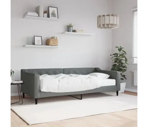 Dīvāngulta Ar Matraci, Tumši Pelēks Audums, 90X200 Cm Vidaxl Dīvāngulta Ar Matraci, Tumši Pelēks Audums, 90X200 Cm Vidaxl