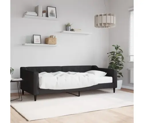 Dīvāngulta Ar Matraci, Melns Audums, 90X200 Cm Vidaxl