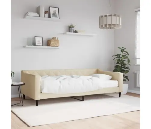 Dīvāngulta Ar Matraci, Krēmkrāsas, 90X200 Cm, Audums Vidaxl