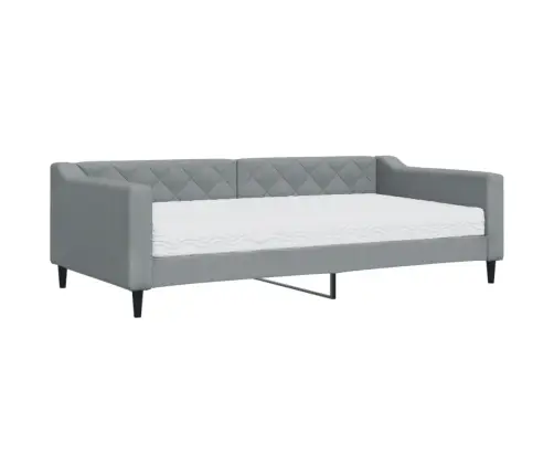 Dīvāngulta Ar Matraci, Gaiši Pelēks Audums, 100X200 Cm Vidaxl