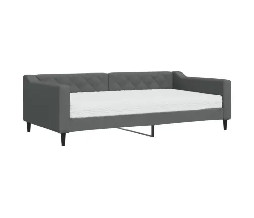 Dīvāngulta Ar Matraci, Tumši Pelēks Audums, 100X200 Cm Vidaxl