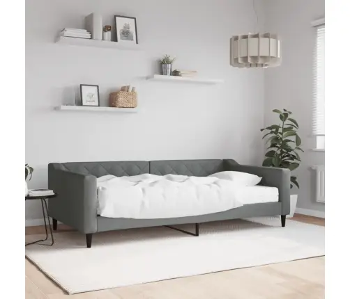 Dīvāngulta Ar Matraci, Tumši Pelēks Audums, 100X200 Cm Vidaxl