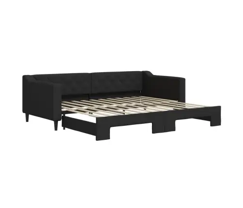 Izvelkams Dīvāns, Melns, 90X200 Cm, Audums Vidaxl