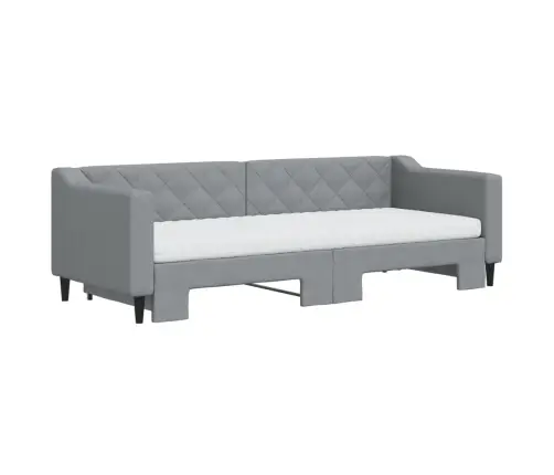 Izvelkama Dīvāngulta Ar Matraci, Gaiši Pelēks Audums, 80X200 Cm Vidaxl