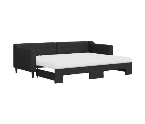 Dīvāngulta Ar Matraci, Melns Audums, 80X200 Cm Vidaxl