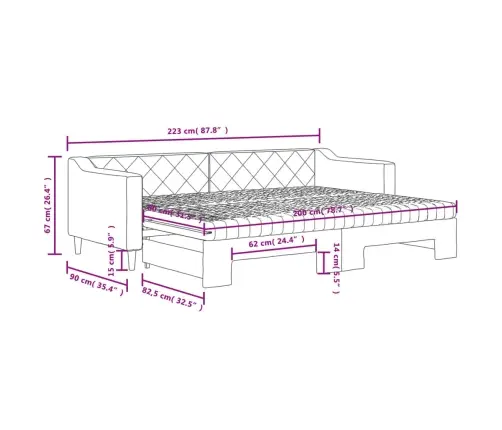 Dīvāngulta Ar Matraci, Melns Audums, 80X200 Cm Vidaxl