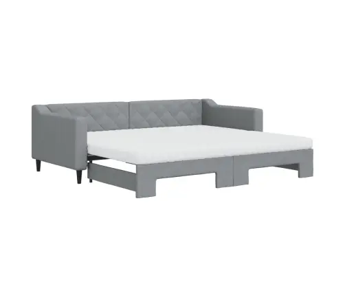 Dīvāngulta Ar Matraci, Gaiši Pelēks Audums, 90X200 Cm Vidaxl