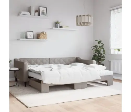 Diivanvoodi Väljatõmmatava Osaga, Pruunikas, 90X200 cm Kangas