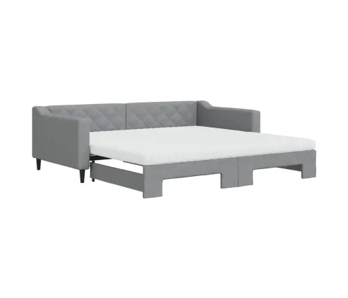 Dīvāngulta Ar Matraci, Gaiši Pelēks Audums, 100X200 Cm Vidaxl