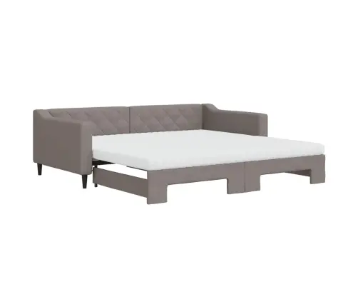 Dīvāngulta Ar Matraci, Pelēkbrūns Audums, 100X200 Cm Vidaxl