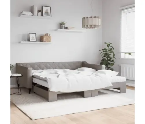 Dīvāngulta Ar Matraci, Pelēkbrūns Audums, 100X200 Cm Vidaxl