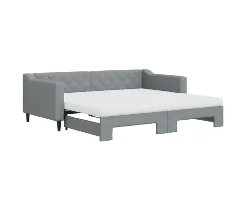 Dīvāngulta Ar Matraci, Gaiši Pelēks Audums, 90X190 Cm Vidaxl
