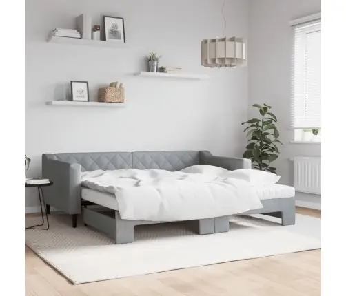 Dīvāngulta Ar Matraci, Gaiši Pelēks Audums, 90X190 Cm Vidaxl