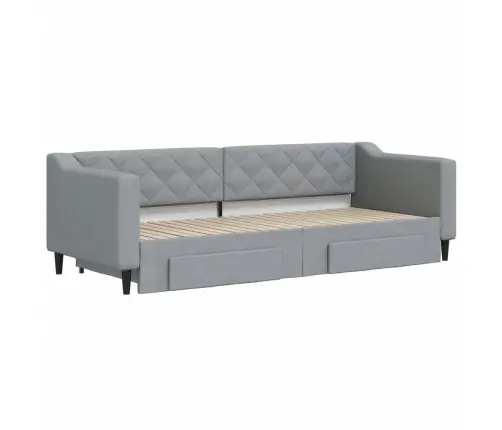 Izvelkams Dīvāns Ar Atvilktnēm, Gaiši Pelēks, 80X200 Cm, Audums Vidaxl