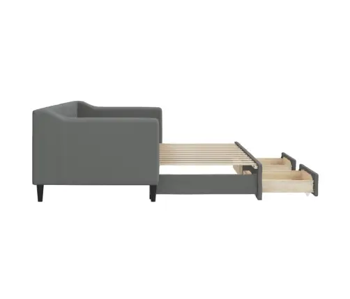 Gulta Ar Atvilktnēm, Bez Matrača, Tumši Pelēks, 80X200 Cm Vidaxl Gulta Ar Atvilktnēm, Bez Matrača, Tumši Pelēks, 80X200 Cm Vidaxl