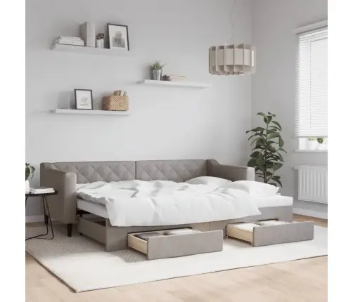 Diivanvoodi Väljatõmmatava Osaga, Pruunikas, 80X200 cm Kangas