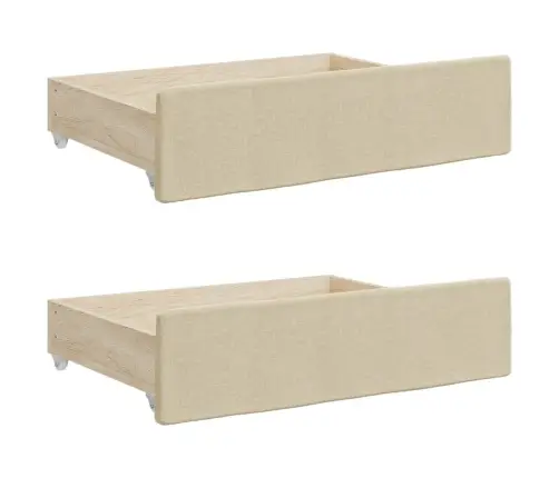 Diivanvoodi Väljatõmmatava Osaga, Kreemjas, 90X200 cm Kangas