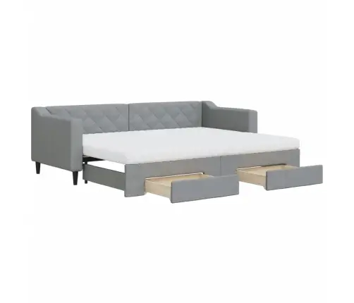 Izvelkams Dīvāns Ar Atvilktnēm, Gaiši Pelēks, 80X200 Cm, Audums Vidaxl