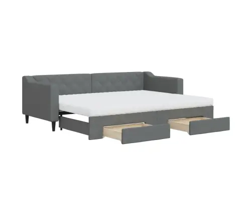 Diivanvoodi Väljatõmmatava Osaga, Tumehall, 80X200 Cm Kangas