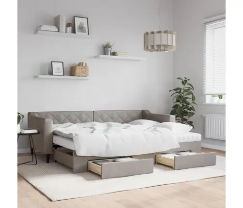 Diivanvoodi Väljatõmmatava Osaga, Pruunikas, 80X200 cm Kangas