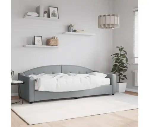 Lova Su Čiužiniu, Šviesiai Pilkos Spalvos, 80X200cm Audinys