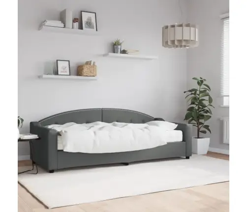 Lova Su Čiužiniu, Tamsiai Pilkos Spalvos, 80X200cm Audinys