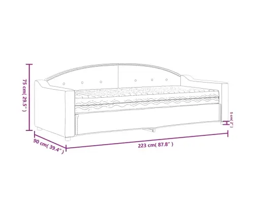 Dīvāngulta Ar Matraci, Melns Audums, 80X200 Cm Vidaxl