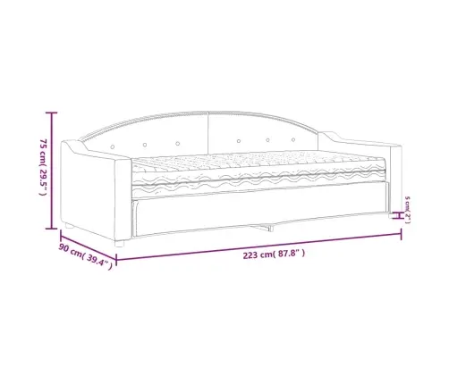 Dīvāngulta Ar Matraci, Krēmkrāsas Audums, 80X200 Cm Vidaxl
