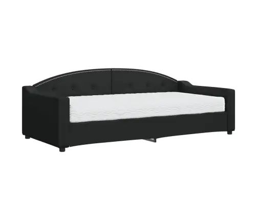 Dīvāngulta Ar Matraci, Melns Audums, 90X200 Cm Vidaxl