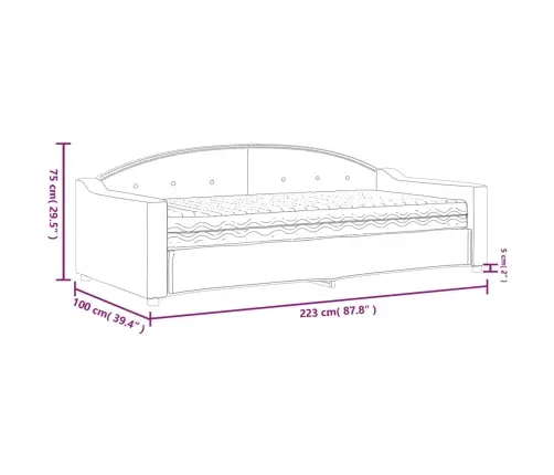 Dīvāngulta Ar Matraci, Melns Audums, 90X200 Cm Vidaxl