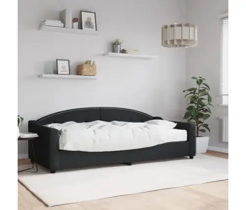 Dīvāngulta Ar Matraci, Melns Audums, 90X200 Cm Vidaxl