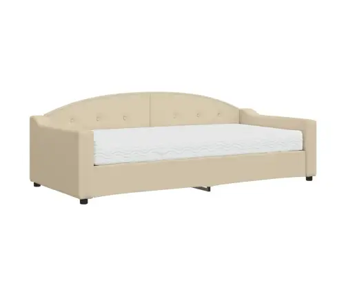 Diivanvoodi Madratsiga, Kreemjas, 90X200 cm Kangas