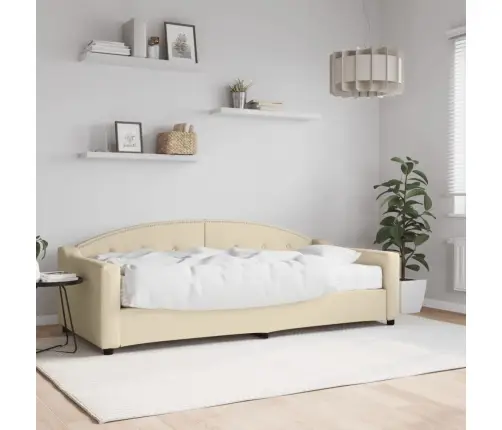 Diivanvoodi Madratsiga, Kreemjas, 90X200 cm Kangas