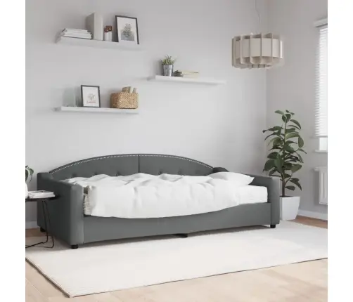 Dīvāngulta Ar Matraci, Tumši Pelēks Audums, 100X200 Cm Vidaxl